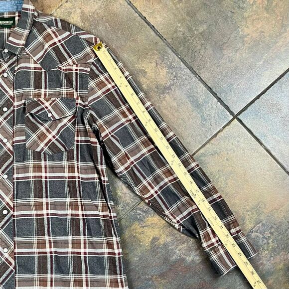 Outdoor Life Men's Western-Style Flannel Plaid Button Down Shirt Large - Picture 4 of 10